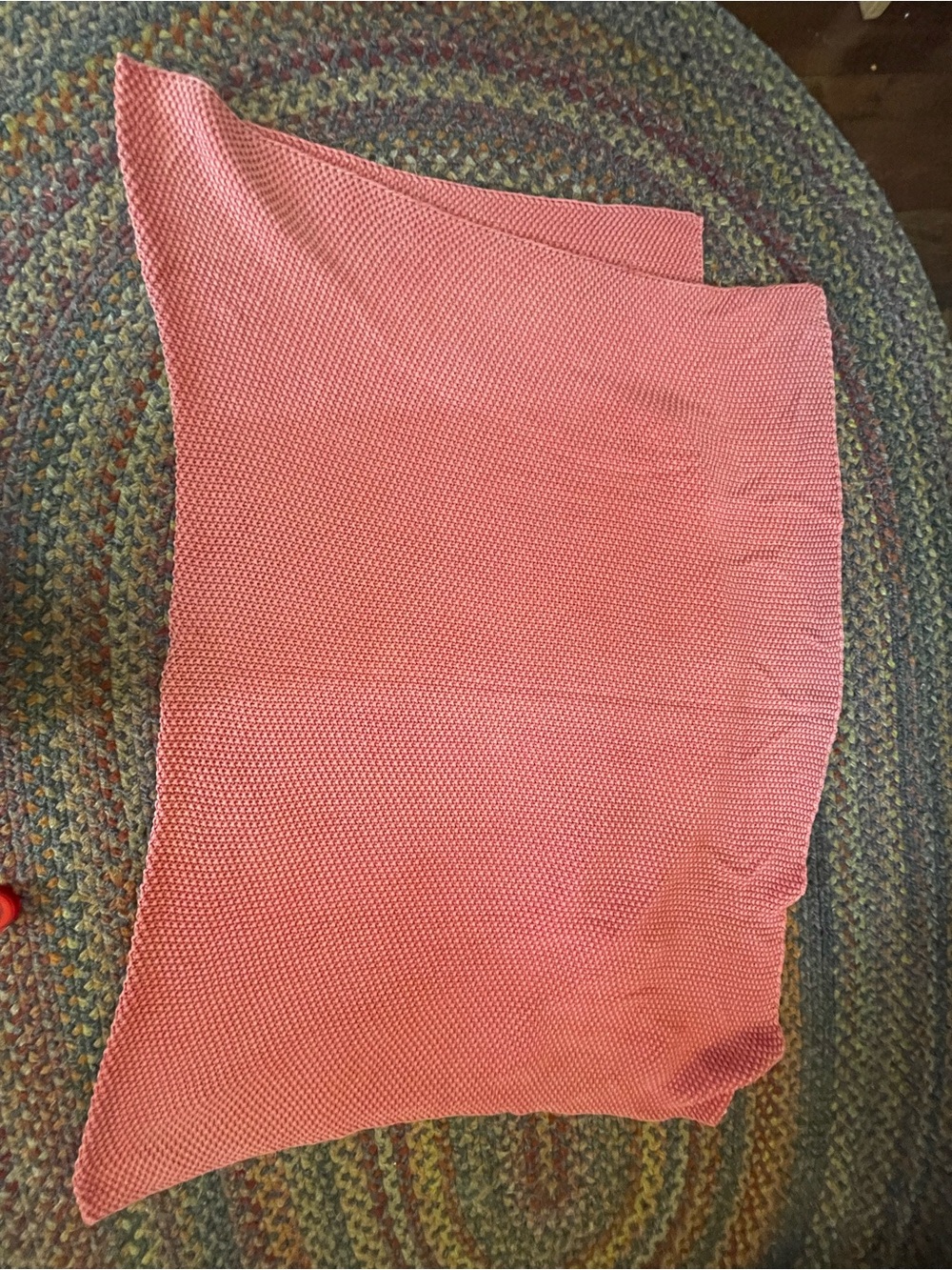 Coral Pink Knit Queen West 100% cotton throw 48"x68"